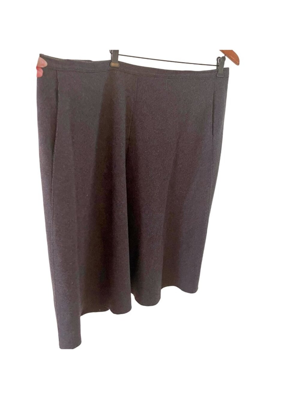 Lafayette 148 New York Grey Wool Skirt, Size 20